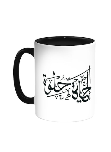 The Life Is Sweet Printed Coffee Mug Black/White 11ounce
