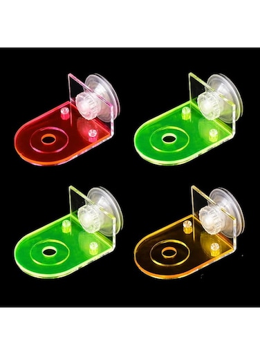 NALACAL 4 Pcs Acrylic Coral Frag Rack, Fluorescent Coral Frag Rack with Powerful Suction Cup Coral Frag Holder Stand Reef Base Accessories for Household Fish Tanks