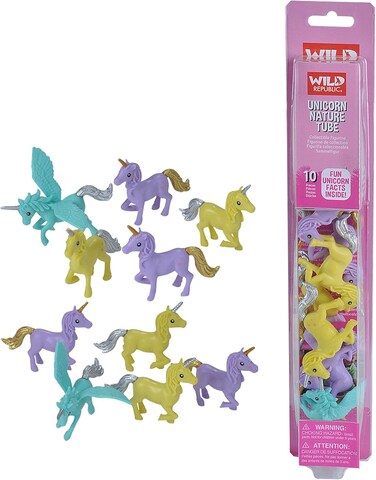 Wild Republic 23235 Figures Unicorns Playset, Nature Tube, 10 Pieces, Multi