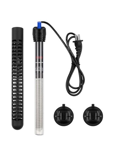 Rubik 25W Aquarium Glass Heater with Plastic Protective Guard Cover &amp; 2 Suction Cups, High Precision Adjustable Temperature Control Heating Rod for Fish Tank