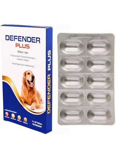 Medfly Healthcare Defender Plus Dewormer for Dogs (10 Tablets) (Pack of 1)