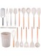 Silicone Cooking Utensil Set, 17-Piece Kitchen Tool Set with Comfortable Wood Handle, Food-Grade Silicone, Heat Resistant up to 230&Acirc;&deg;C, Includes Stylish Storage Container for Easy Organization