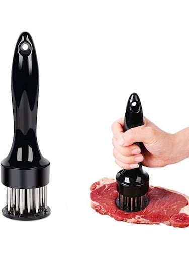 Steel Needle Ultra Sharp 21 Blades Tenderizer Tool with Cleaning Brush Kitchen Gadgets for Tenderizing Beef Chicken Steak Veal Poultry Cooking