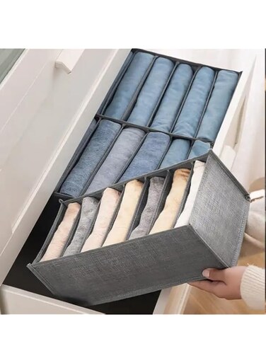 Urban Essentials Foldable Storage/ Organiser Boxes with 7 grids for Clothes And Toys ( set of 2)