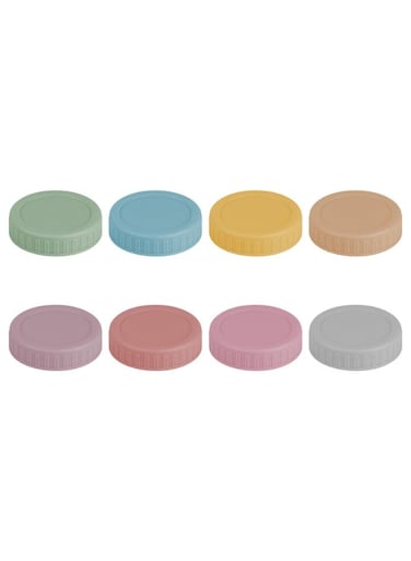 8 PCS Standard Mouth Mason Jar Lids - Macaron Mason Jar Lids , Multi-Purpose Caviar Lid In Macaron Colors, Airtight Seal For Food Storage, Crafting And Kitchen Organization, Leak-Proof Can LIDS With Silicone Rings, Reusable Can Top LIDS, 7 cm