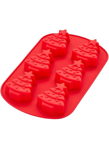 Wilton Christmas Tree Silicone Baking and Candy Mold, 6-Cavity