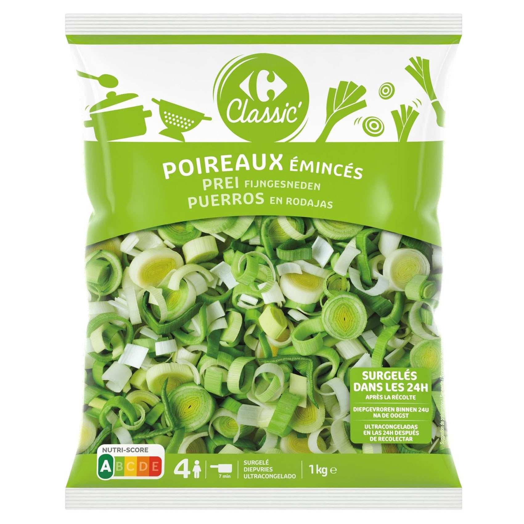 Buy Carrefour Classic Frozen Sliced Leeks, 1kg Online | Carrefour UAE