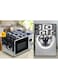 KANUSHI Industries&reg; Front Load Automatic Washing Machine Cover (Black) (Suitable for 6 Kg, 6.5 kg, 7 kg, 7.5 kg) + 1 Pc Microwave/Oven Top Cover(COPY-MICRO+WASMAC-FRONT-BLACK-BOX)