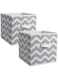 DII Non Woven Polyester Storage Bin, Chevron, Gray, Large Set of 2