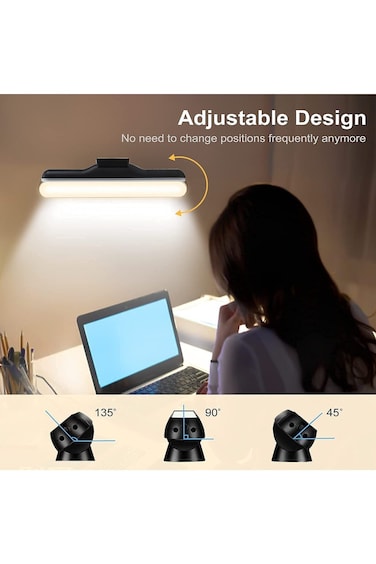 LED Desk Lamp, Under Cabinet Lights, Adjustable Backlight LED Lamp with USB Charging Port, Touch Con