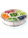 Tazweeq Divided Rotating Serving Tray with Lid and Handle, Fruit Snacks Vegetable Chopped Meat Portable Snack Box, Transparent Snacks Rotating Organiser