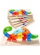 Wooden Puzzle Toy, Montessori Animal and Vehicle 3D Shapes, Learning Jigsaw Mozaic Puzzle for Toddlers, Shape Learning (3 years and above) (Dinosaur)