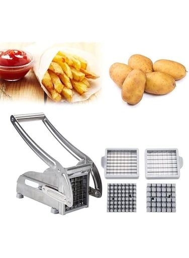 Dubai Gallery Stainless Steel Potato Chipper with 2 Changeable Blades For Making American Style Chips