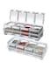 2 Set Acrylic Seasoning Organizer Box 8 Pcs Clear Seasoning Rack Spice Pots Condiments Containers with Lids and Spoons Storage Container Spice Jar for Salt Sugar Cruet Kitchen Cooking Organizer