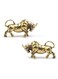 SnowOwl Brass Bull Statue 2pcs, Small Cow Figure Statues Ox Sculptures, Perfect Decor Home Table Decoration Office Desk Animal Ornament Figurine (Bronze)
