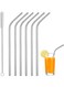 Stainless Steel Straw Set &acirc;&euro;&ldquo; 5 Pcs Bent Reusable Drinking Straws with Cleaning Brush