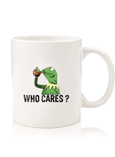 Premium Quality Two Sided Printed Coffee Mug Tea Cup For Home Office, Kids Men Women Who cares black