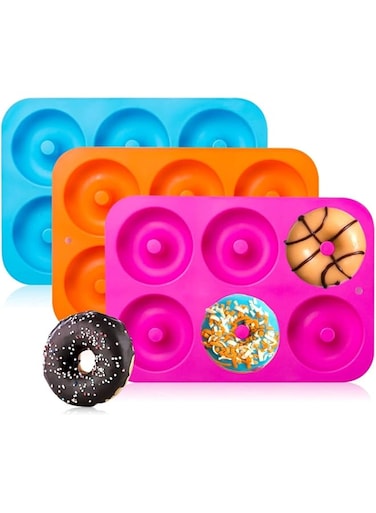Zollyss Silicone Donut Mold for 6 Doughnuts Food Grade Silicone Bagels Baking Pan, Non-Stick, Dishwasher Safe, Heat Resistant and Microwave