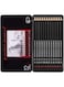 ABOUT SPACE Artist Pencil for Sketching Drawing Art Pack of 12 with Metal Case B 2B 3B 4B 5B 6B 7B 8B HB H 2H F