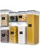 7 PCS Food Storage Containers with Lids, Plastic Kitchen Storage Containers for Pantry Organization and Storage, Cereal, Rice, Pasta, Flour and Sugar Containers with Labels, Marker, Measuring Cups