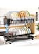 HEYInova Dish Drying Rack for Kitchen Counter,2 Tier Dish Rack with Drainboard,ne Glass Holder &amp; Utensil Holder, for Kitchen Sink Counter Storage &amp; Organisation