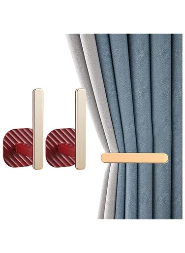 Lonimia 2 PCS Curtain Holders Wall Mounted Tiebacks Self Adhesive L Shaped Nordic Style Window Treatment Holdbacks for Home Office Decorative Curtain Decor