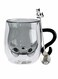 Cat Mugs Glasses Double Wall Insulated Glasses Espresso Cup, Coffee Cup, Tea Cup, Milk Cup With 1 Piece Cute Cat Spoon, Best Gift for Office and Personal Birthday&iuml;&frac14;&circ;Black Cat)