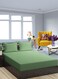 Faded Green Striped Queen Size Sheet Set Deep Pockets Machine Washable 180x200+25cm