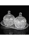 Silk Route crystal glass candy jar set with plate crystal sugar bowl 3pcs