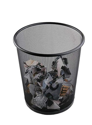 Mesh Trash Can Waste Basket Classics Round Steel Mesh