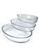 3-Piece Oval Glass Baking Dish Set &acirc;&euro;&ldquo; 4L + 3.2L + 2.4L &acirc;&euro;&ldquo; Clear &acirc;&euro;&ldquo; Heat-Resistant Ovenware for Baking, Roasting &amp; Serving