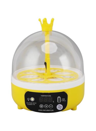 Luqeeg Mini Egg Incubator, Temperature Control Digital Incubators, 4 Eggs Candler Poultry Hatching Machine Eggs Poultry Hatching Machine for Chickens Ducks Pigeons (Auto Turning)