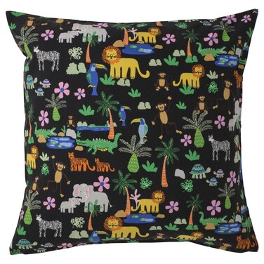 Cushion Cover, Multicolour Jungle Animals, 50x50 cm, Recycled Polyester