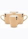Ceramic Mug Set of 4 - Beige Color 2 tone , 355ml   Elegant Ceramic Coffee Mugs   Microwave &amp; Dishwasher Safe