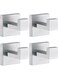 Towel Hooks for Bathrooms, Brushed Nickel Towel Hook for Kitchen Bathroom, SUS304 Stainless Steel Coat Hook, Square Heavy Duty Holder Robe Hooks for Hanging Towels, Coats, sponges, Wall Mount, 4 Pack