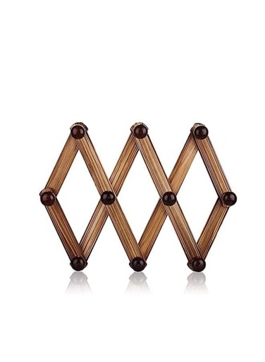 TASTE TOMSUN Wooden Expandable Coat Rack Hanger Modern Coat Peg Hanger Wall Hangers Rack for Hanging Hats, Caps, Mugs, Scarf, Jewelry Storage X Shape