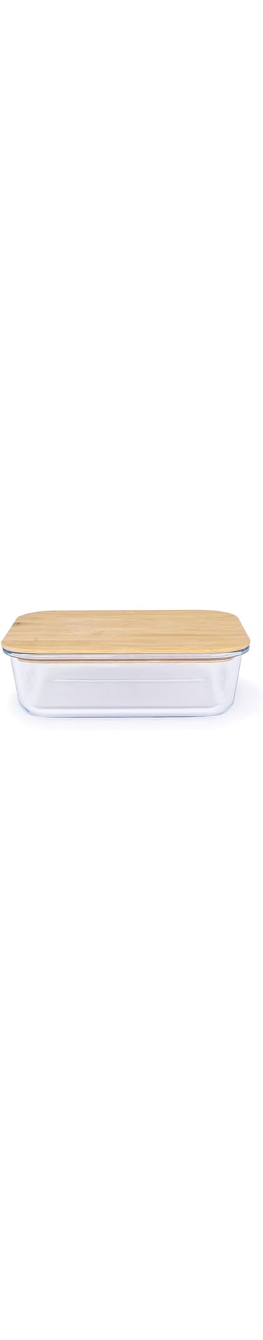 Cuisine Art Rectangular Glass Food Container with Bamboo Lid Clear 320ml