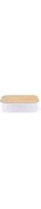 Cuisine Art Rectangular Glass Food Container with Bamboo Lid Clear 320ml