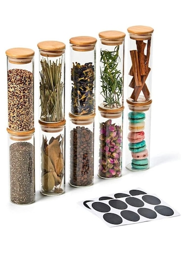 10-Piece Airtight Glass Jar Set 300 x 10ml