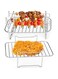 SZYYQ 2PCS Air Fryer Rack, Air Fryer Double Layer Rack, Multi-purpose Air Fryer Accessories, Stainless Steel Grilling Rack with 4 Skewers, Dual Air Fryer Rack for Barbecue, Roasting Oven, Air Fryer