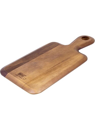 Wooden Chopping Board with Handle - Acacia Wood Pizza Peel/Cutting Board/Serving Tray, Paddle