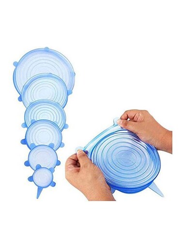 Lid Kitchen Home Silicone Stretch Lids Durable &amp; Expandable Reusable Food Saver Covers Kitchen Pan Spill Lid Stopper Cover 6Pcs/Set Multicolour