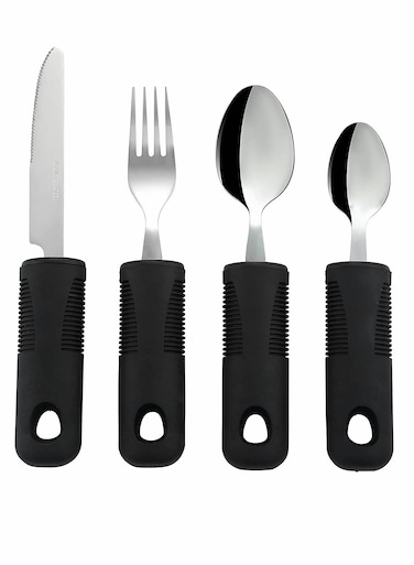 4-Piece Stainless Steel Cutlery Set - Knife, Fork, Spoon &amp; Teaspoon - Durable &amp; Stylish Flatware for Home &amp; Dining