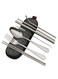 7-Piece 304 Stainless Steel Portable Cutlery Set - Reusable Straw, Chopsticks, Fork &amp; Spoon, Eco-Friendly Travel Utensils with Storage Bag
