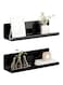 LOFTPLUS Black Wall Shelf, No Drilling, Set of 2, Acrylic Wall Shelf with Round Cable Hole, Floating Shelf with Cable Clips for Kitchen, Bathroom, Bedroom, Living Room, Office, Playroom (30 x 10 x 8