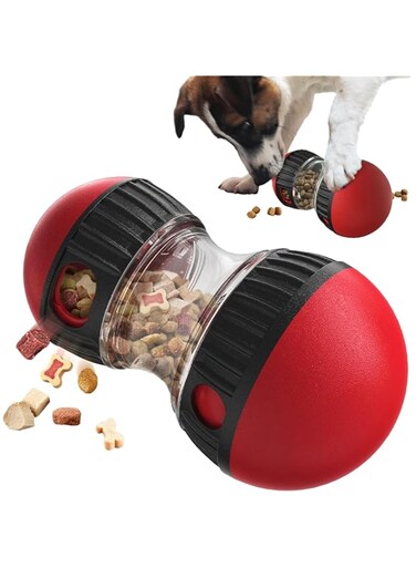 LYAROMIS Interactive Dog Toy, Occupation Dog Toy, Kibble Dispenser for Dogs Toys, Slow Feeder for Dogs, Puzzle Toy for Dogs, Intelligence Dog Games, Red