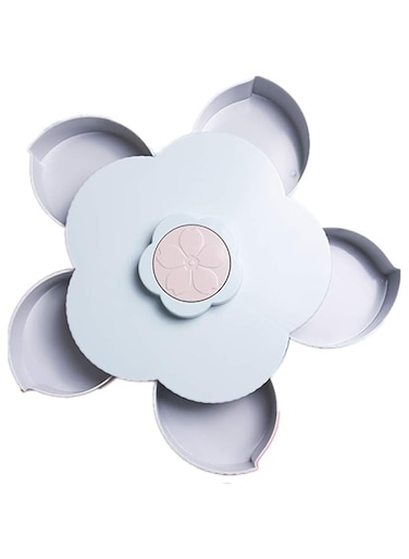 Flower Petal Fruit Plate Candy Storage Box 5 Grids Changeable Dry Fruit Nuts Snack Tray Rotating Organizer Accessories Tools