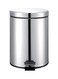 Time Portable Trash Bin With Pedal Silver/Black 17 x 26cm
