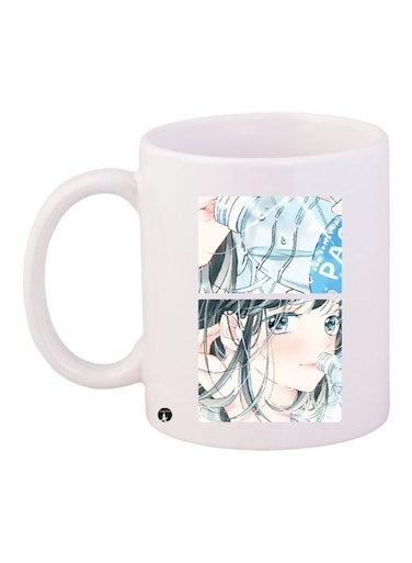 Cartoon Printed Coffee Mug White/Blue/Grey