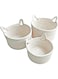 Small Woven Baskets   Mini Storage Bins   Cotton Rope Baby Nursery Organizers   Cute Round Cat Ears Basket for Organizing Desk Decor Kids Toy Dog Cat Baby Girls Gift-Set of 3 (White mixed Colors)
